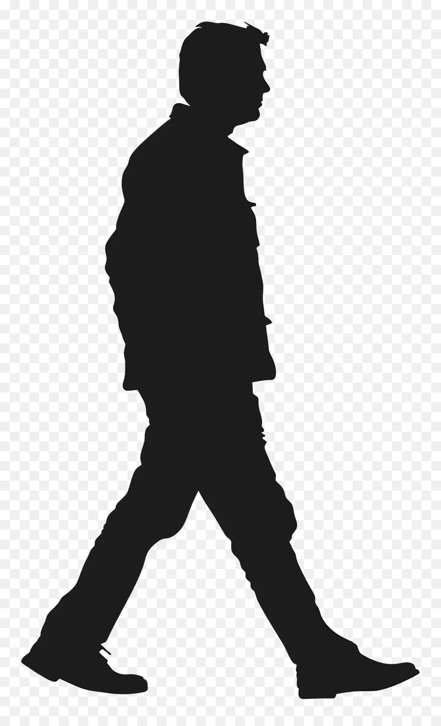 Silhouette D'homme Qui Marche，Silhouette PNG