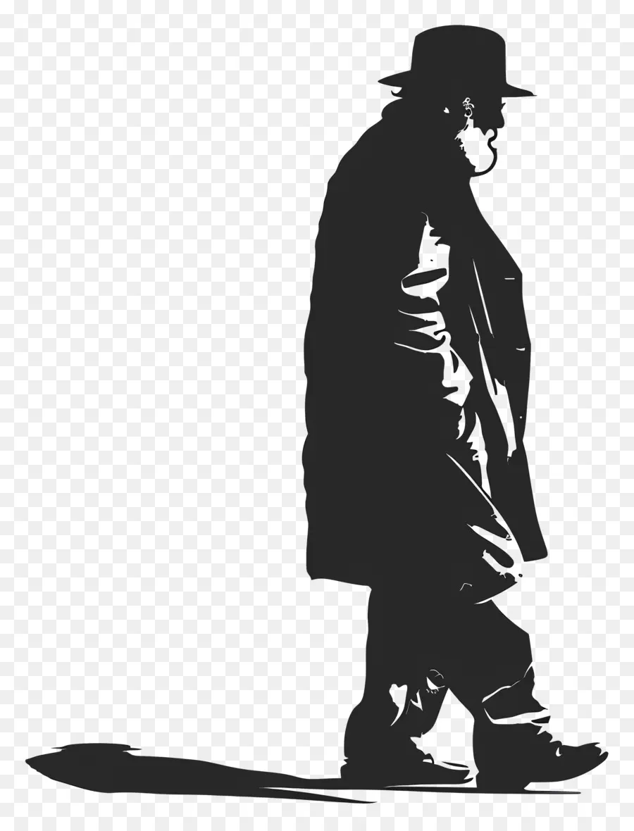 Silhouette De Vieil Homme，Silhouette D'homme PNG