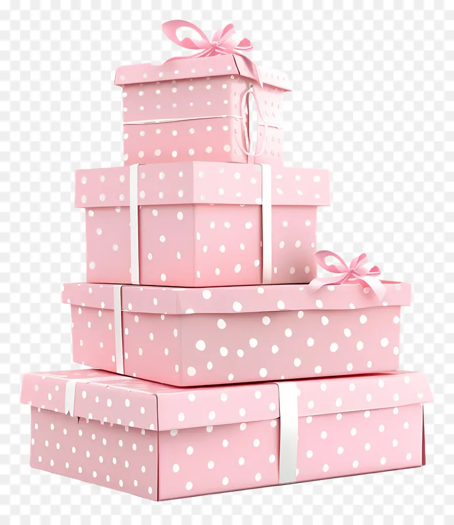 Pile De Coffrets Cadeaux，Cadeaux Roses PNG