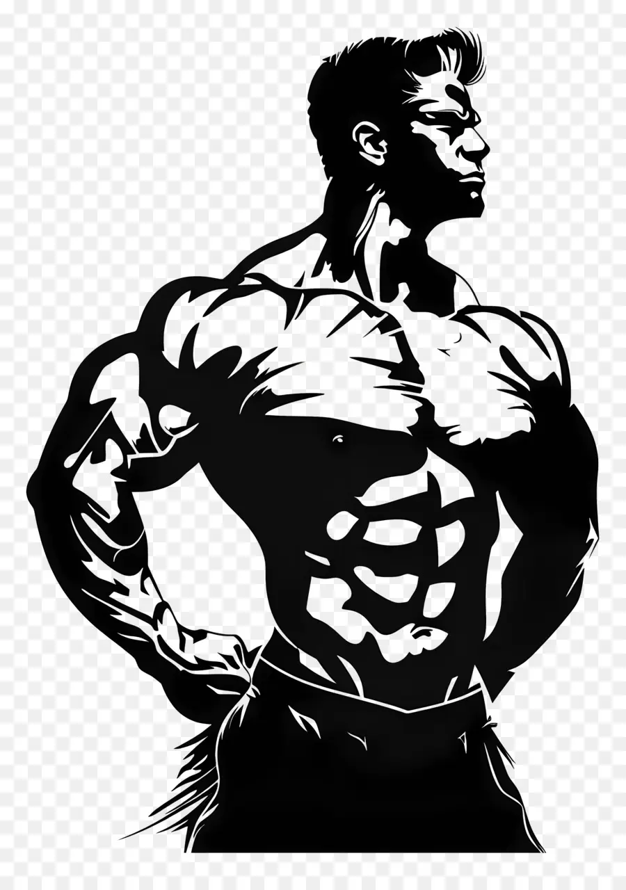 Silhouette D'homme Fort，Homme Musclé PNG