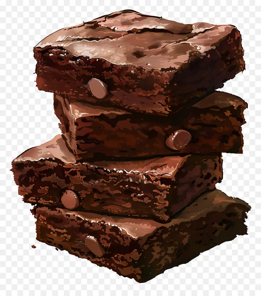 Pile De Brownies，Brownies Aux Noix PNG