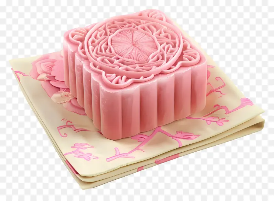 Gâteau De Lune Carré，Gâteau De Lune Rose PNG