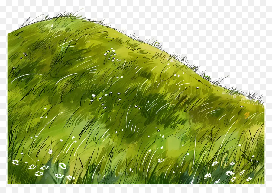 Colline D'herbe，Herbe Verte PNG