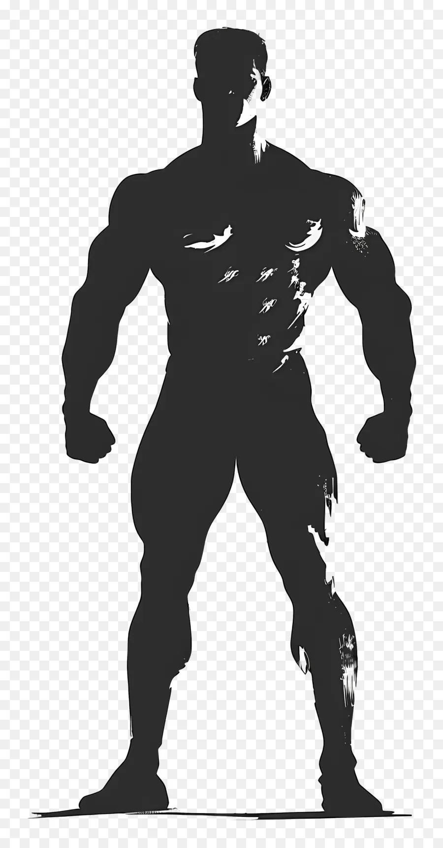 Silhouette D'homme Fort，Silhouette Musclée PNG