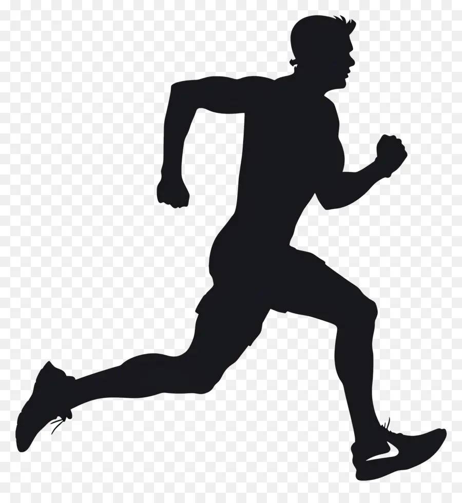 Silhouette D'homme En Cours D'exécution，Coureur PNG