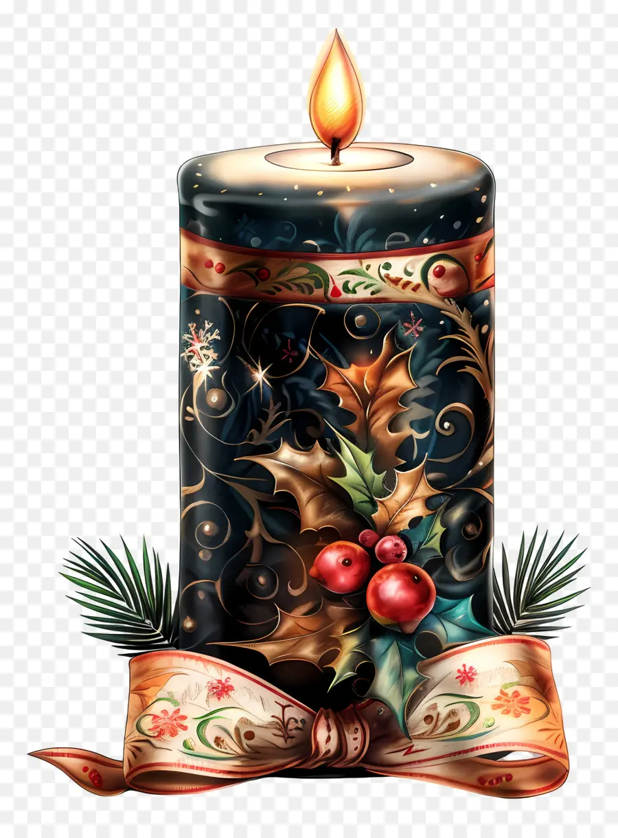 Bougie De Noël，Bougie Décorative PNG