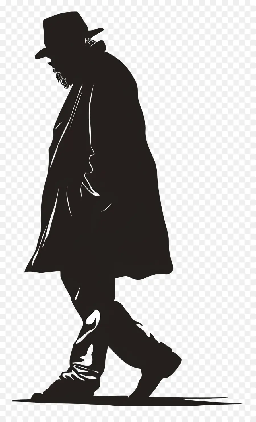 Silhouette De Vieil Homme，Silhouette PNG