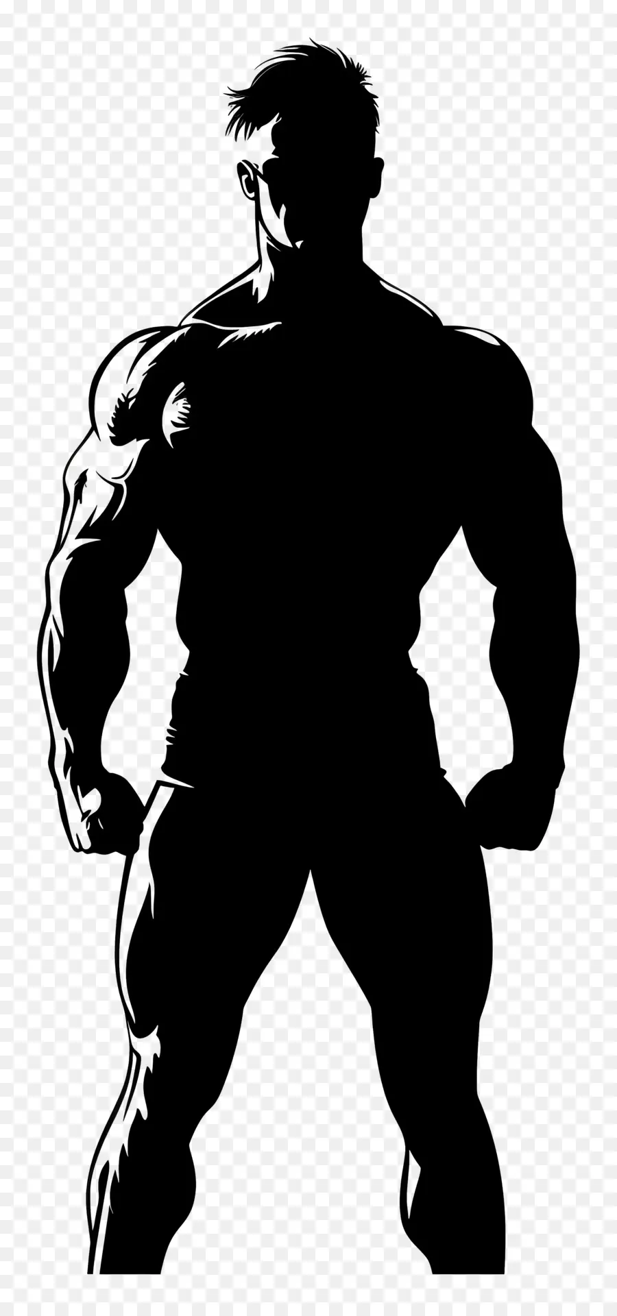 Silhouette D'homme Fort，Silhouette Musclée PNG