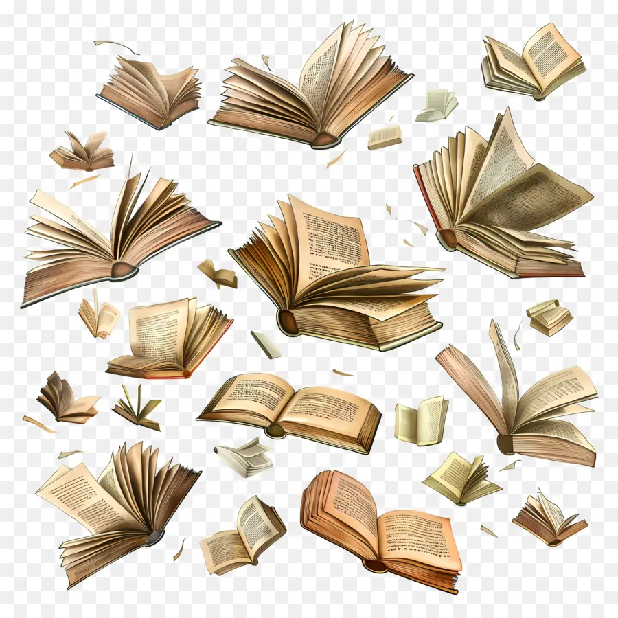 Livres Volants，Livres Ouverts PNG