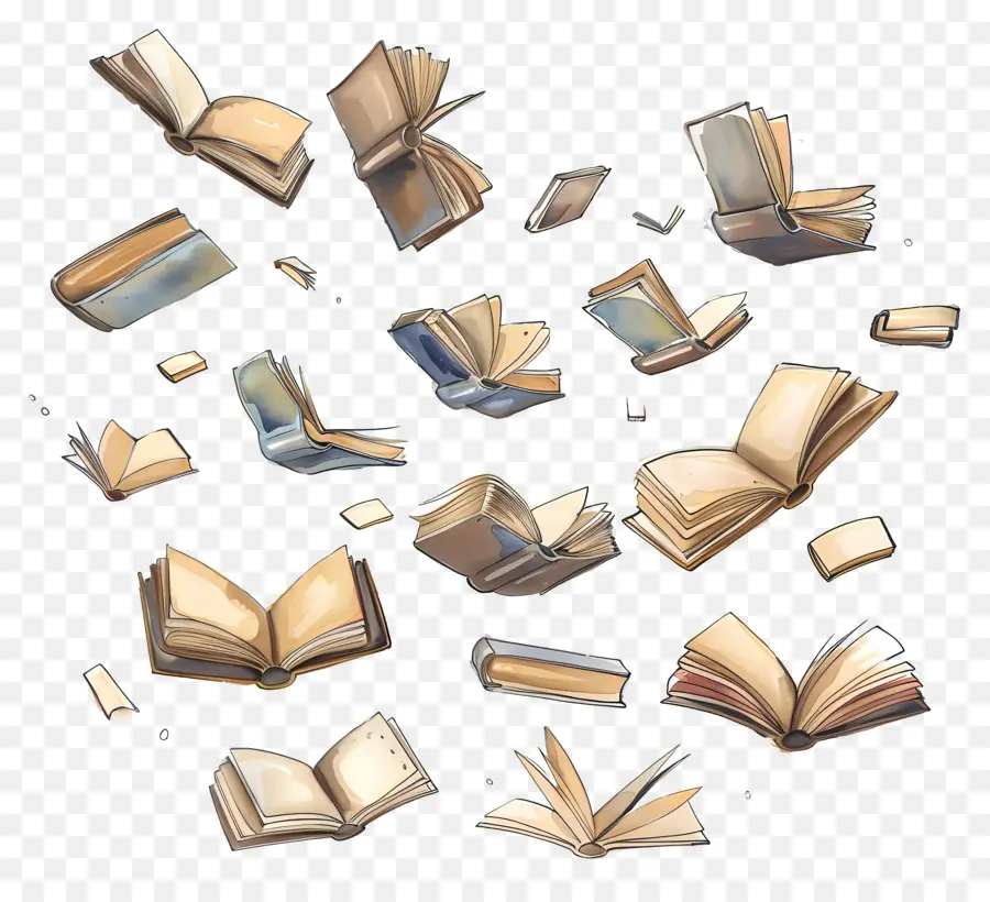 Livres Volants，Livres Ouverts PNG