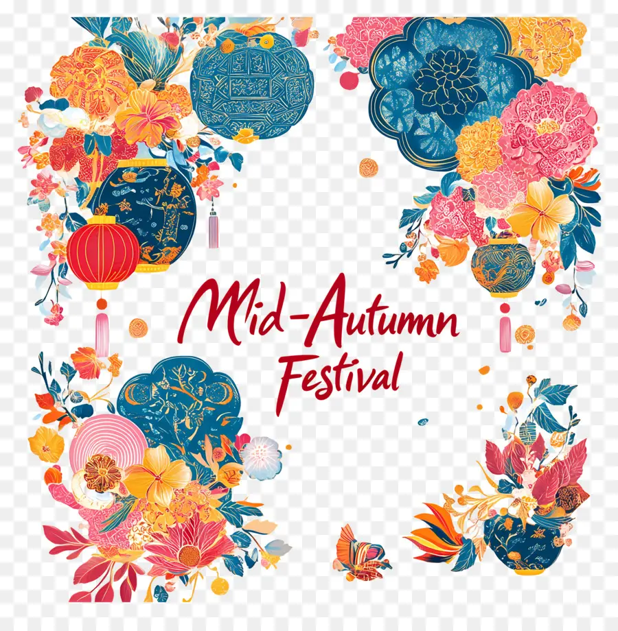 Fête De La Mi Automne，Fleurs PNG