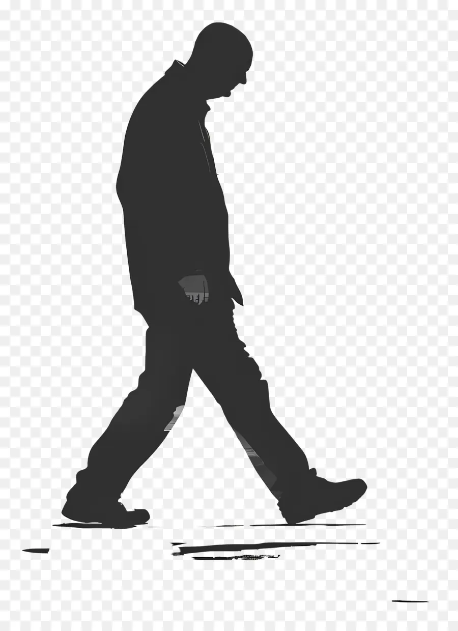 Silhouette D'homme Qui Marche，Silhouette De Marche PNG