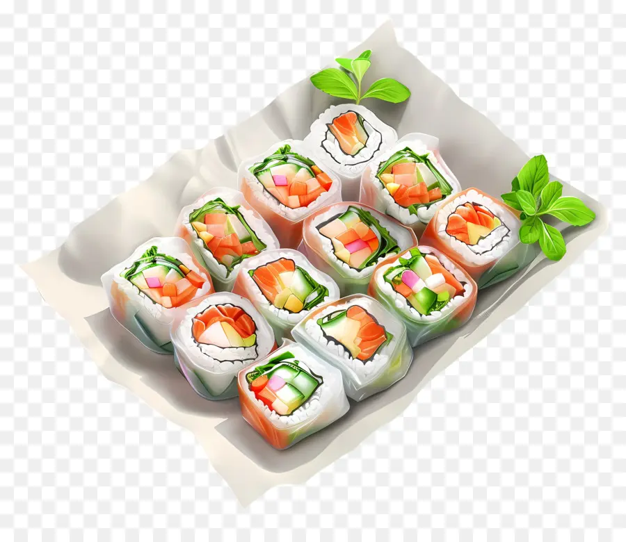 Rouleaux De Printemps，Rouleaux De Sushi PNG