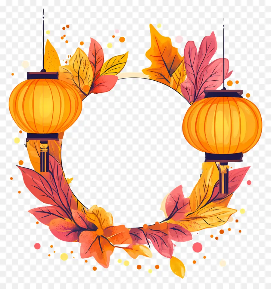 Fête De La Mi Automne，Couronne De Lanternes D'automne PNG