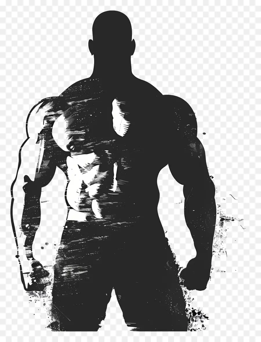 Silhouette D'homme Fort，Homme Musclé PNG