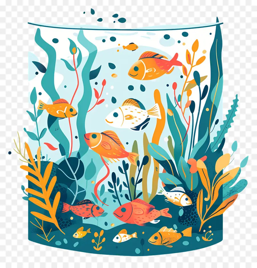 Poissons Et Algues，Aquarium PNG