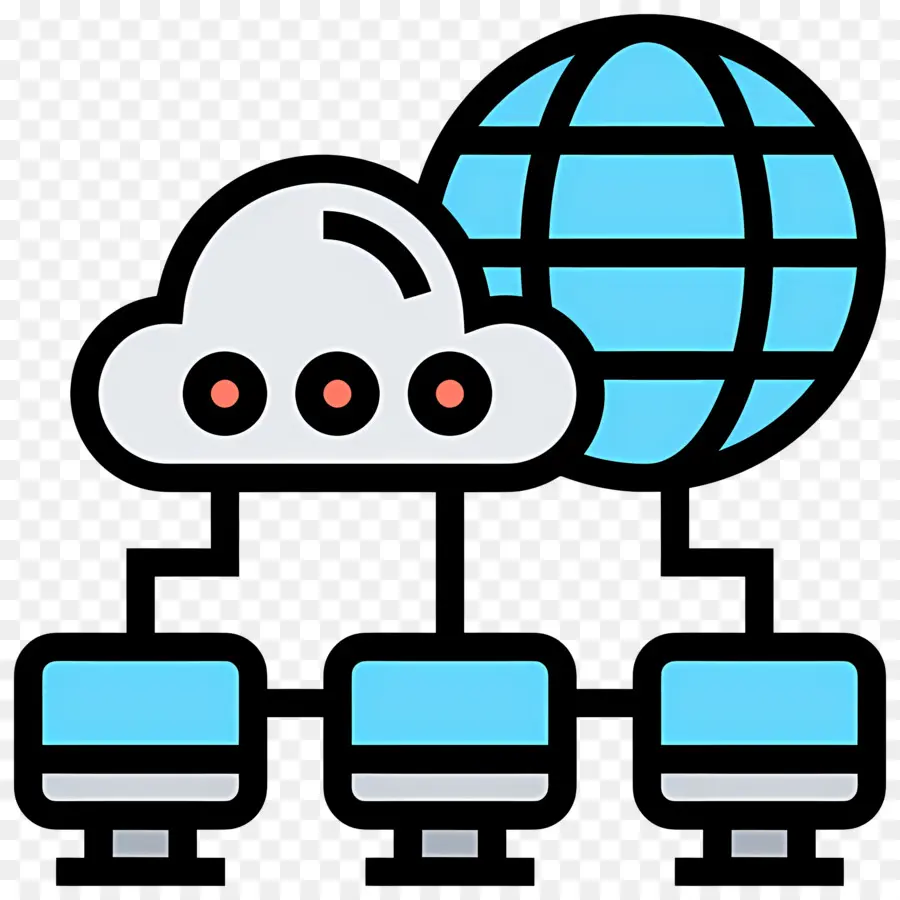 Informatique En Nuage，Nuage Et Globe PNG