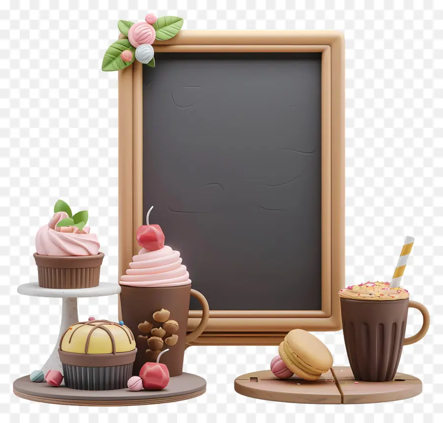 Tableau De Menu Du Café，Desserts Et Boissons PNG