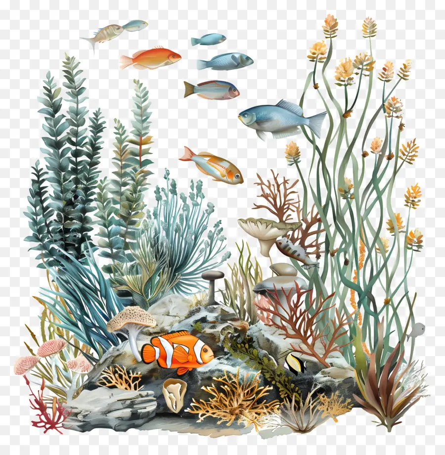 Poissons Et Algues，Poisson PNG