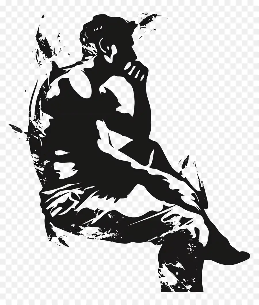 Silhouette D'homme Pensant，Homme Pensant PNG