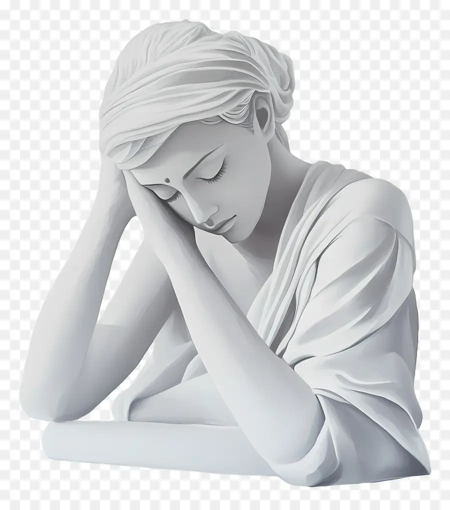 Sérénité，Sculpture Blanche PNG