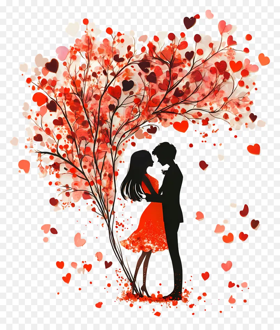 Amour éternel，Couple Silhouette PNG