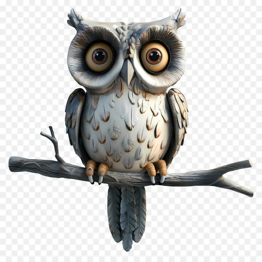 Chouette Sur Une Branche，Hibou PNG