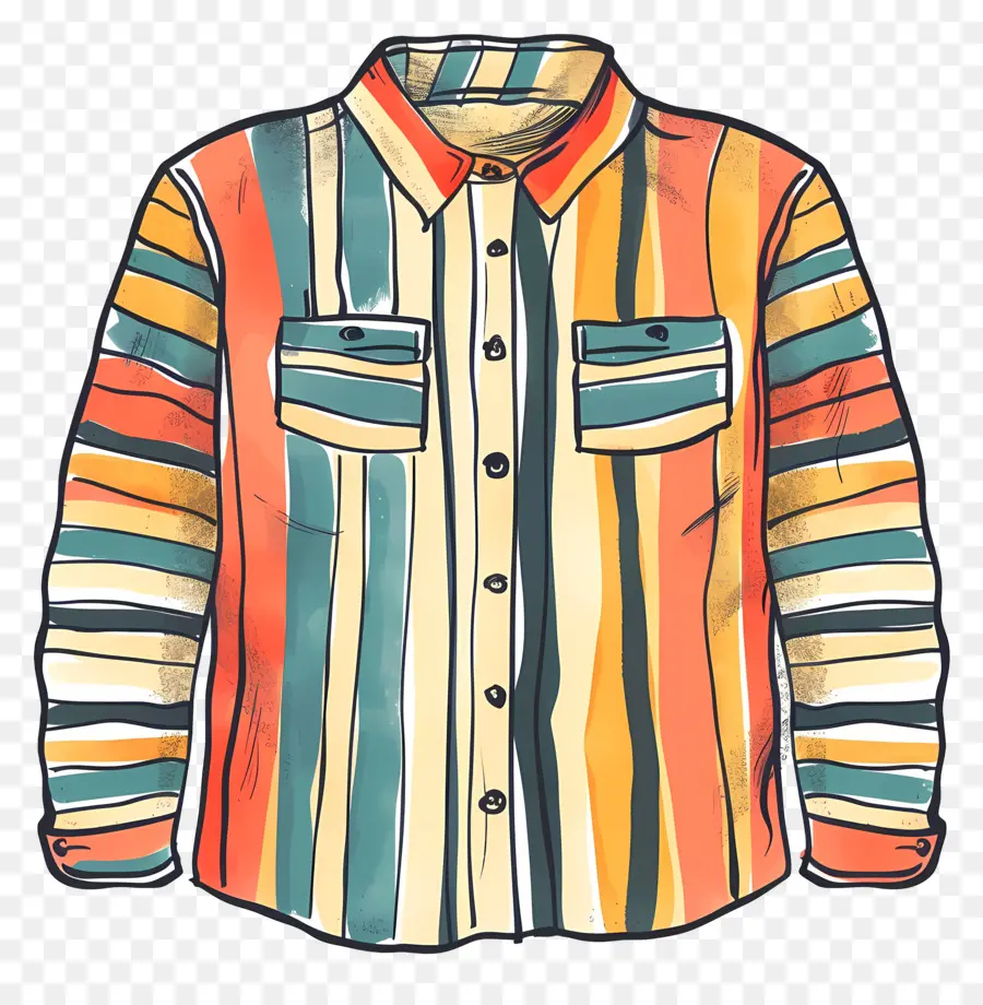 Chemise Rayée，Coloré PNG