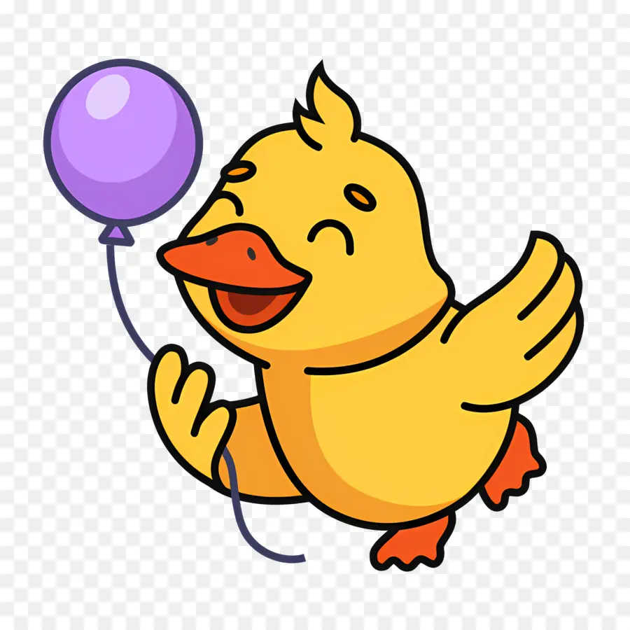 Canard De Dessin Animé，Canard Avec Ballon PNG