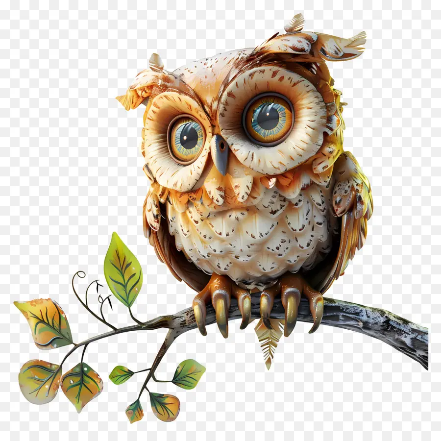 Chouette Sur Une Branche，Hibou PNG