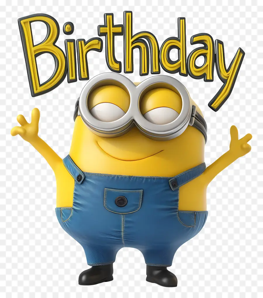 Joyeux Anniversaire，Minion Avec Signe Joyeux Anniversaire PNG