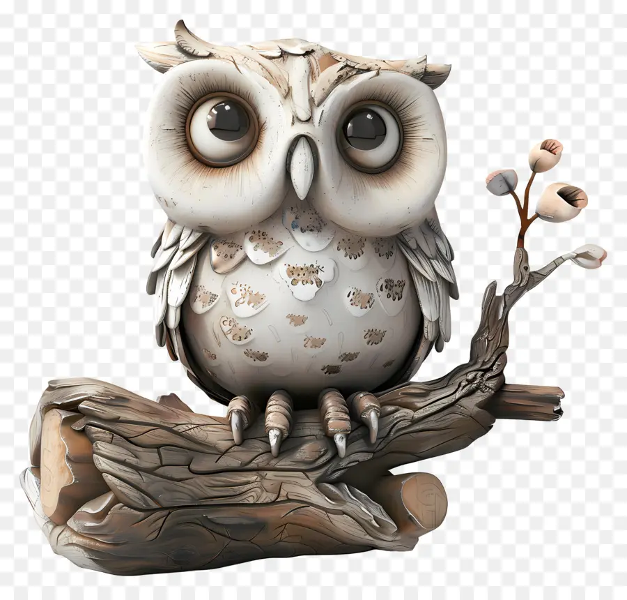 Chouette Sur Une Branche，Hibou PNG