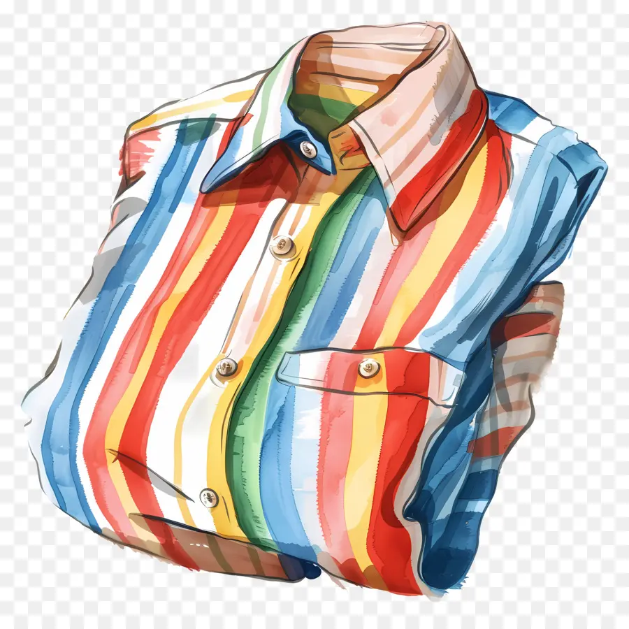 Chemise Rayée，Coloré PNG