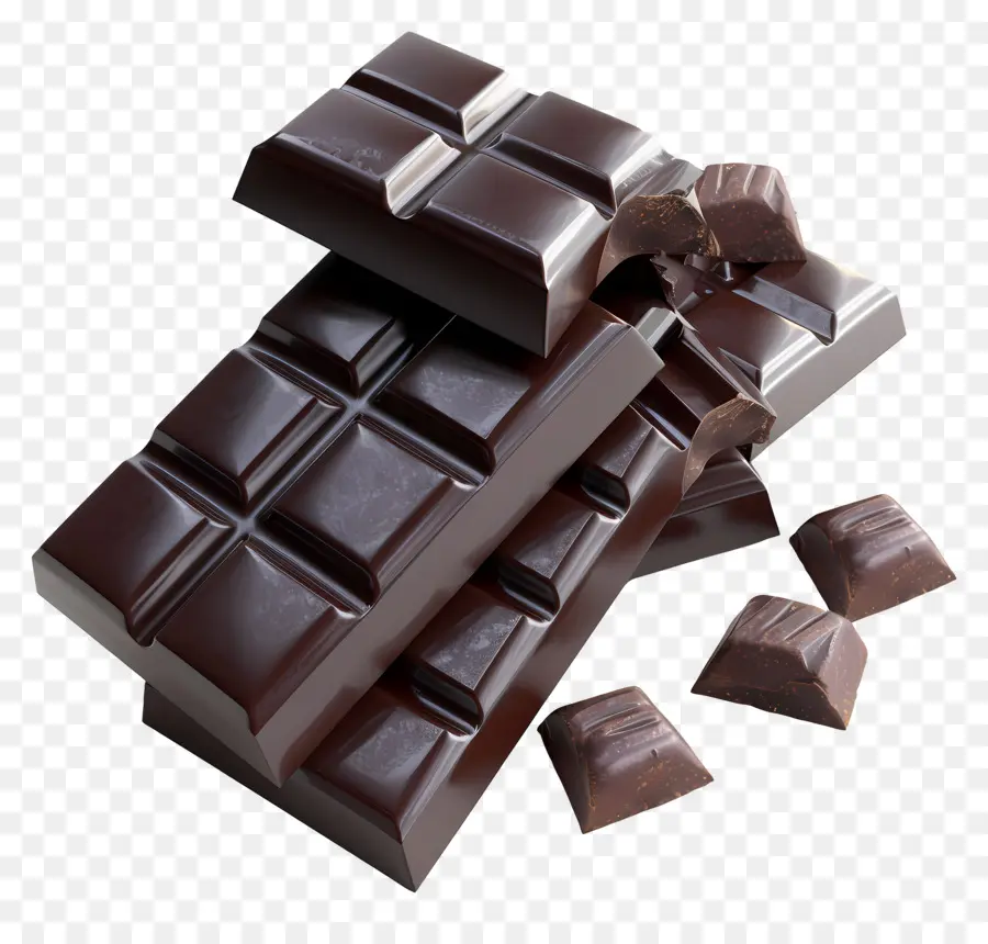 Chocolat Noir，Pile De Barres De Chocolat PNG