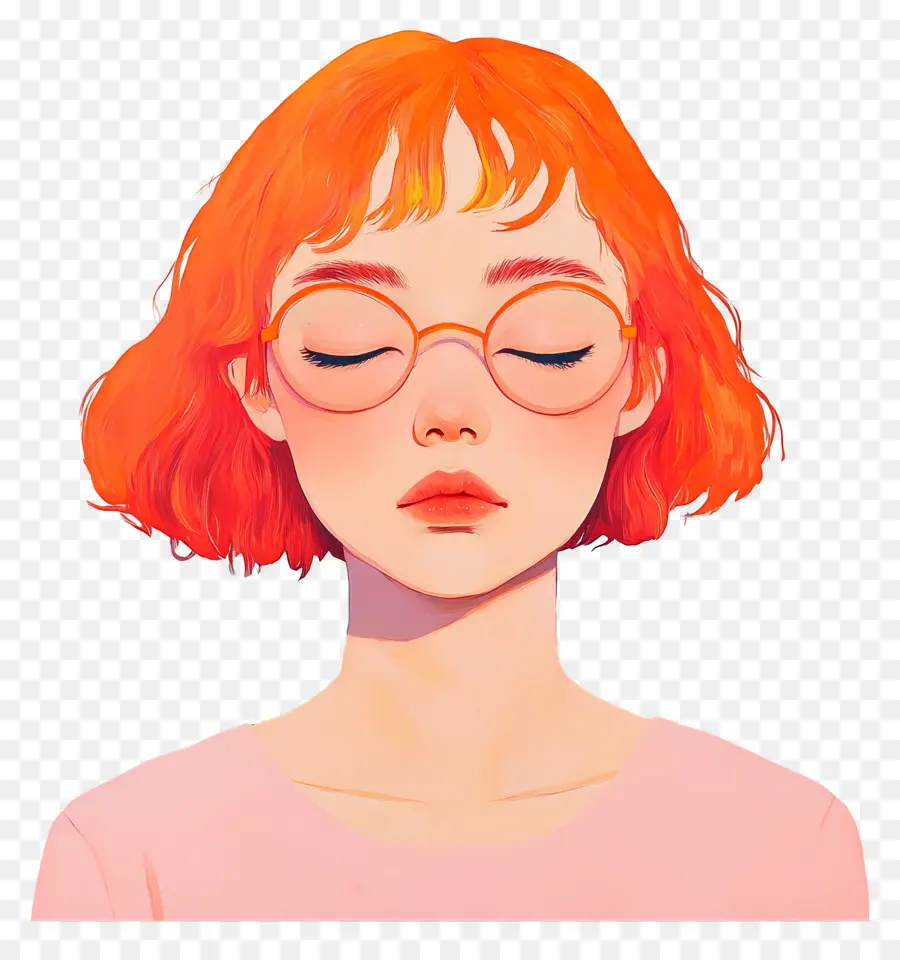 Sérénité，Fille à Lunettes PNG