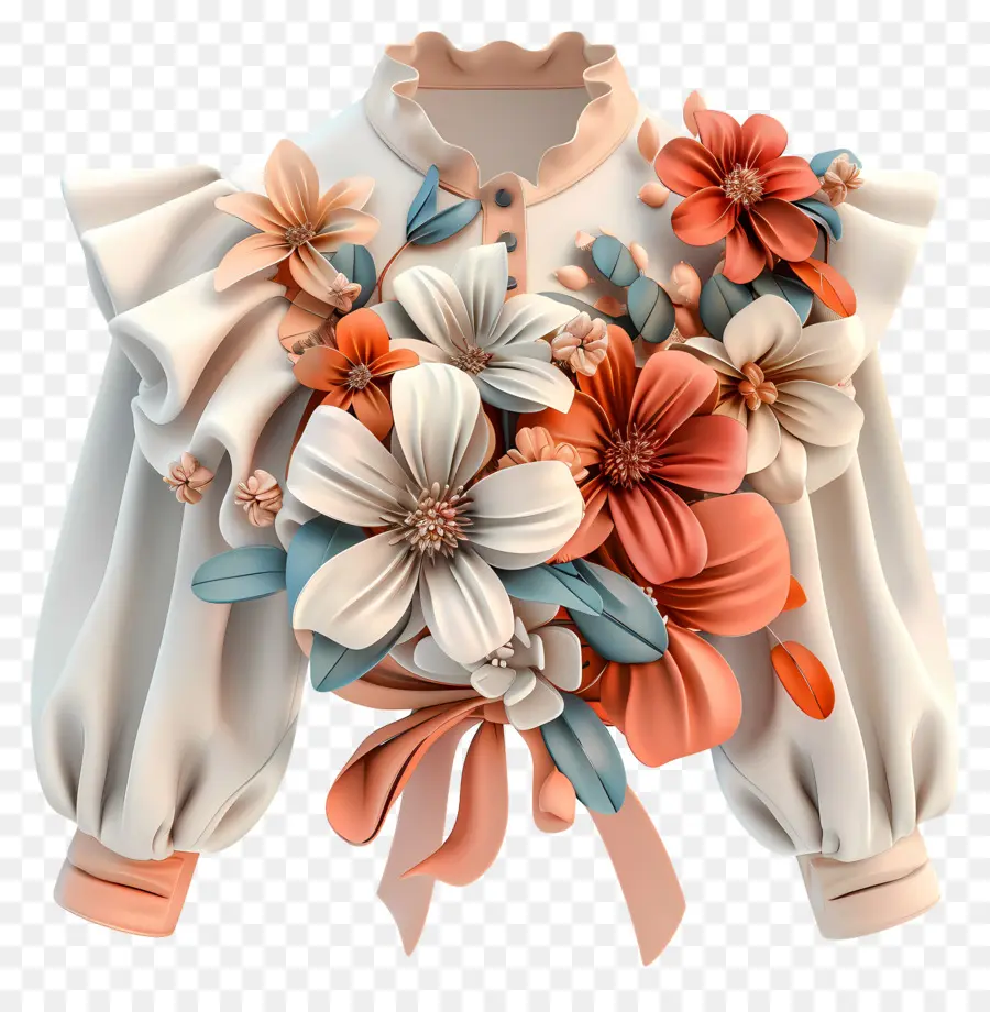 Blouse，Chemisier Fleuri PNG