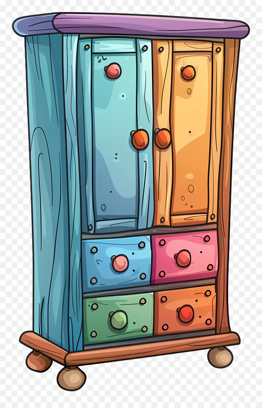 Garde Robe，Armoire Colorée PNG