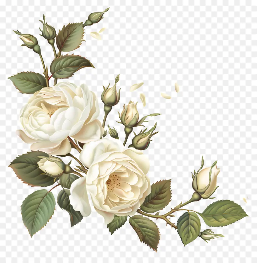 Coin Des Roses Blanches，Roses Blanches PNG