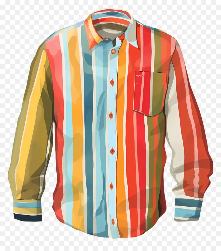 Chemise Rayée，Coloré PNG