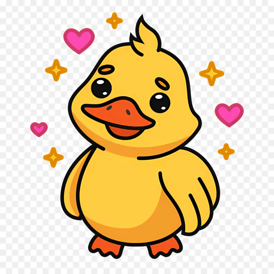 Canard De Dessin Animé，Canard Avec Coeur PNG