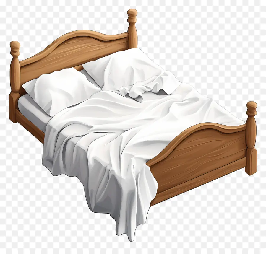 Faites Votre Journée Au Lit，Lit Avec Draps Blancs PNG