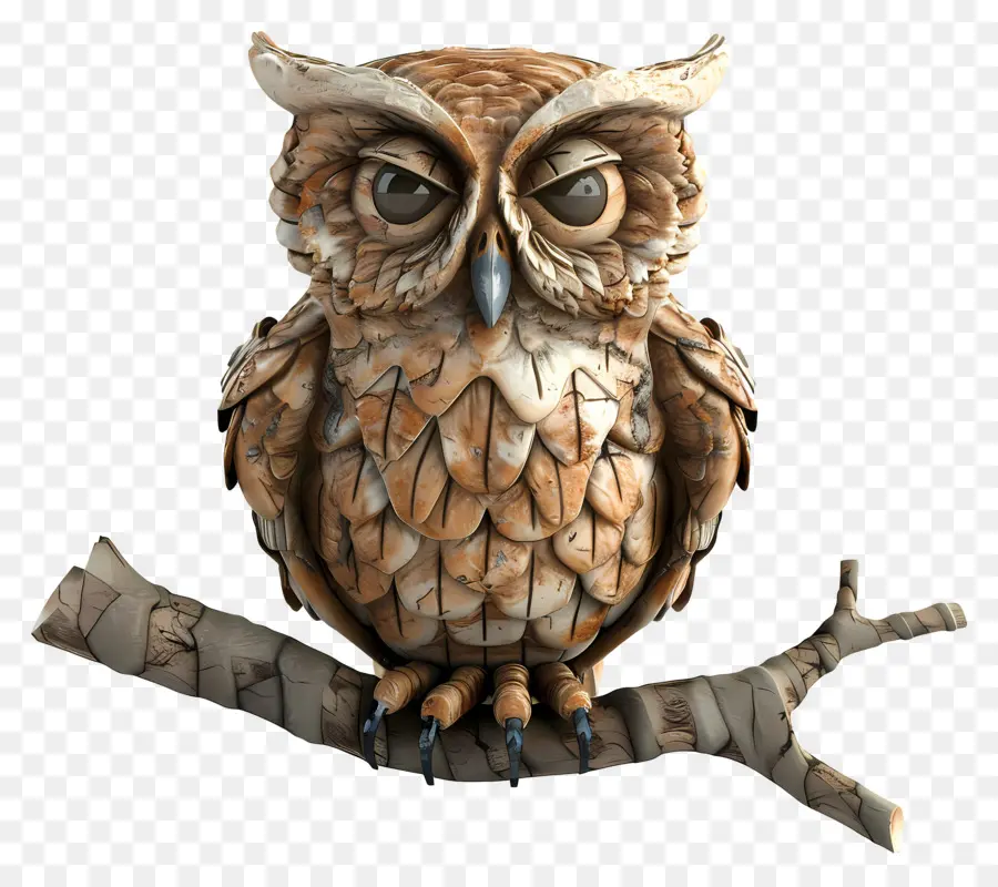 Chouette Sur Une Branche，Hibou PNG