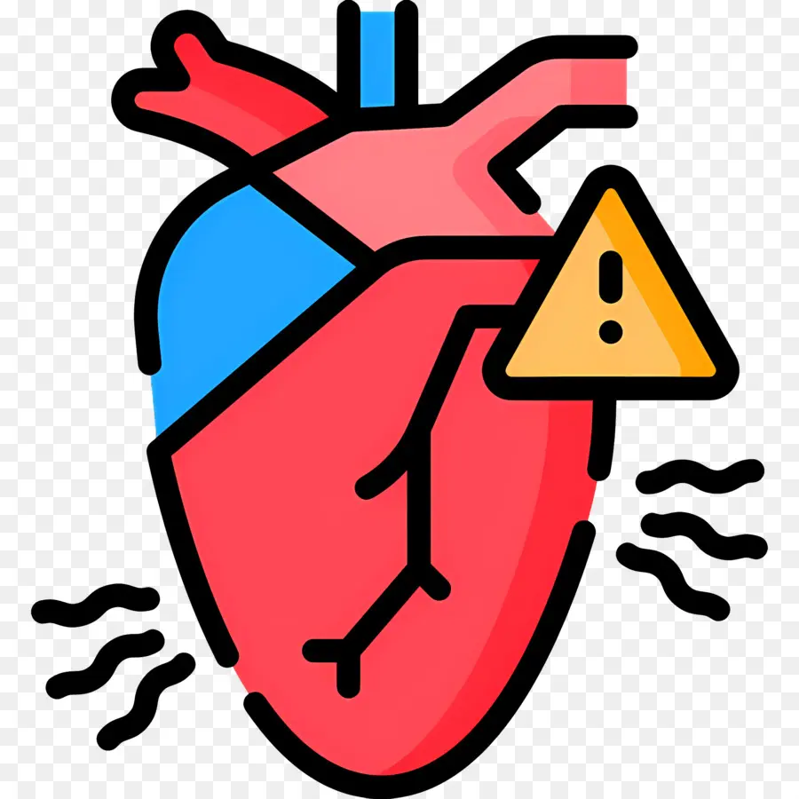 Crise Cardiaque，Coeur Avec Avertissement PNG