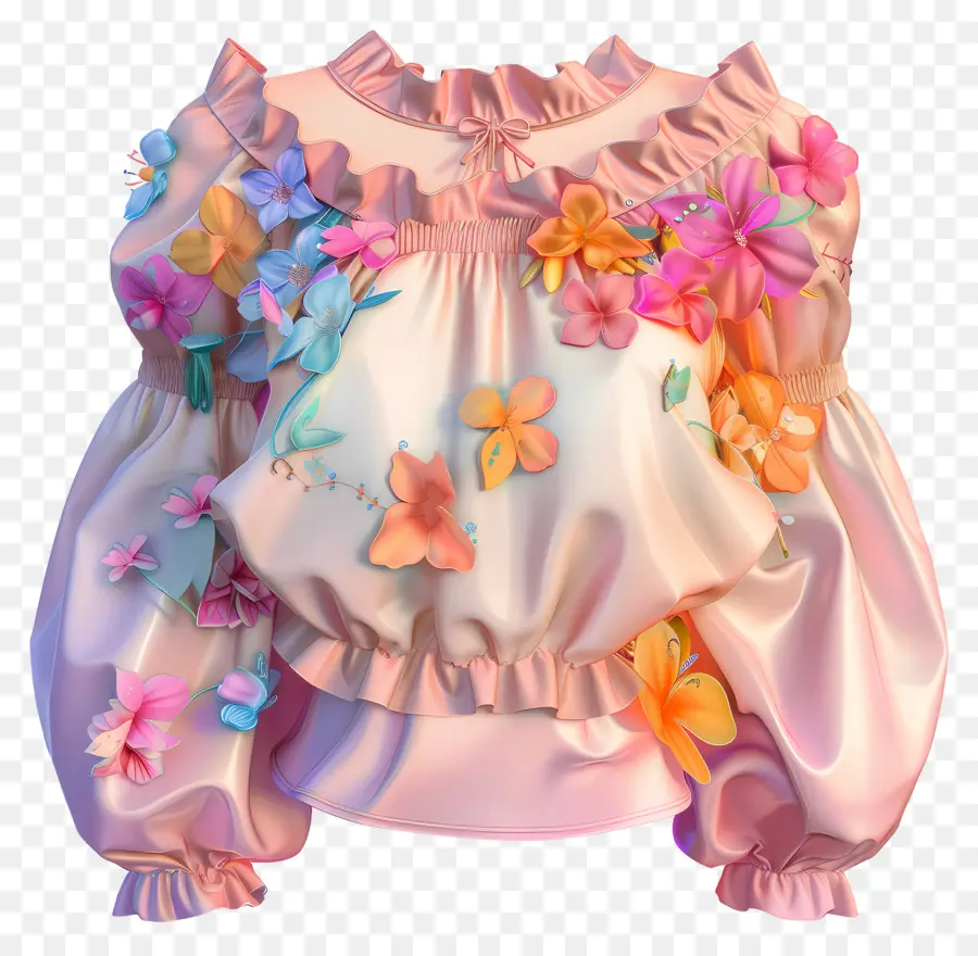 Blouse，Chemisier Fleuri PNG