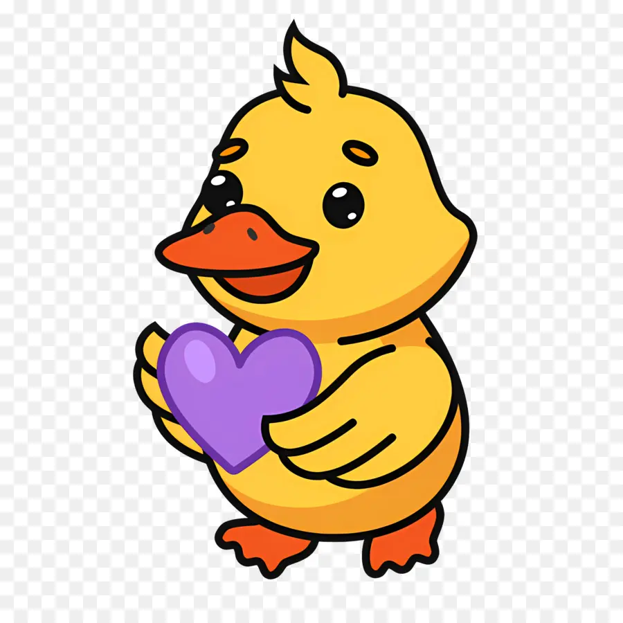 Canard De Dessin Animé，Canard Avec Coeur PNG