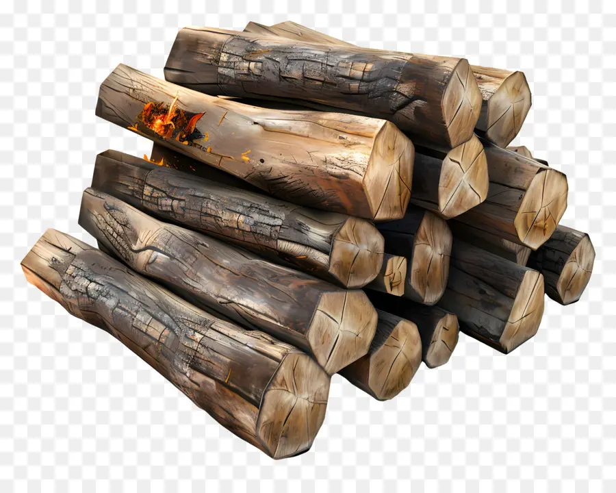 Bois De Chauffage，Pile De Bois De Chauffage PNG