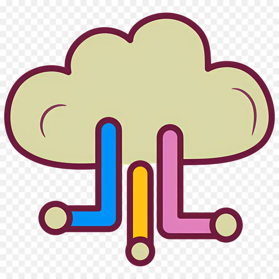 Informatique En Nuage，Cloud Avec Connexions PNG