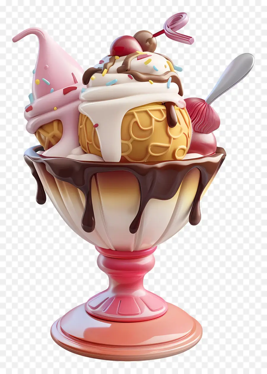 Coupe Glacée，Dessert PNG