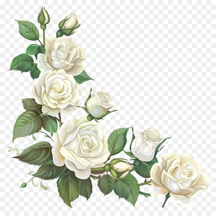 Coin Des Roses Blanches，Roses Blanches PNG