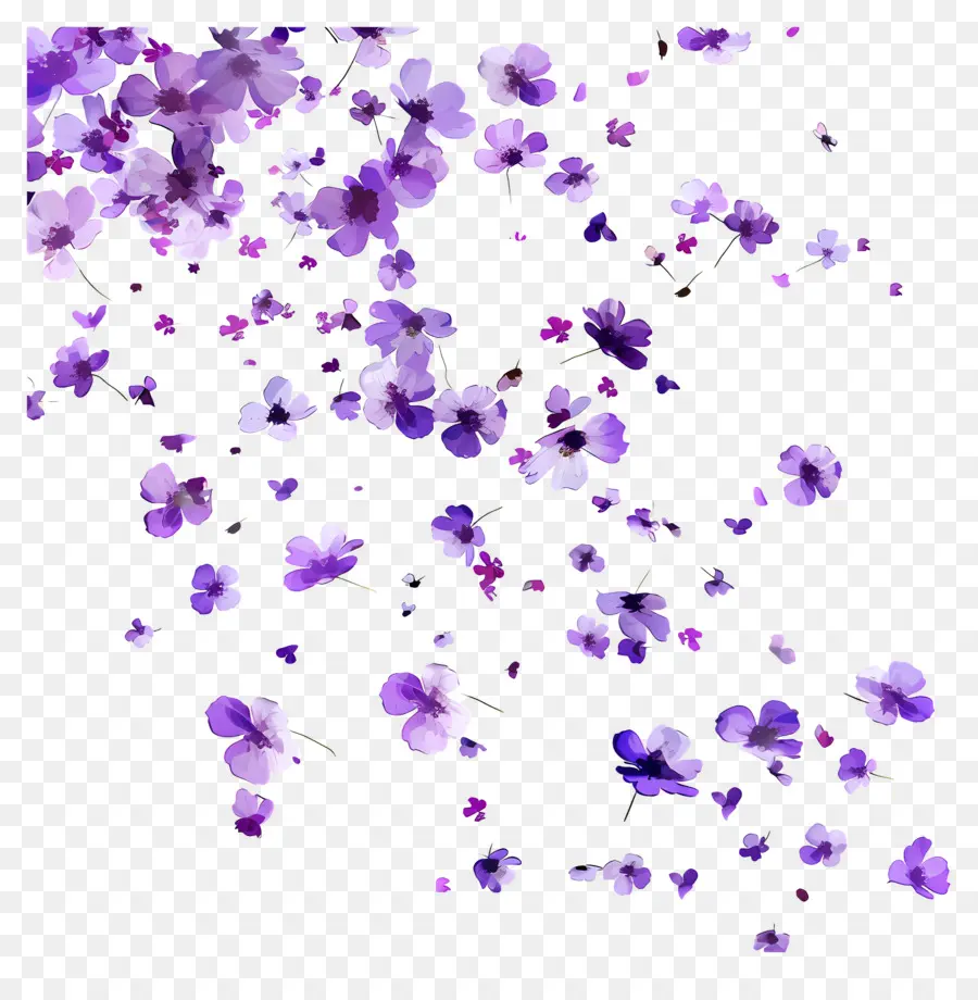 Fond Violet，Fleurs Violettes PNG